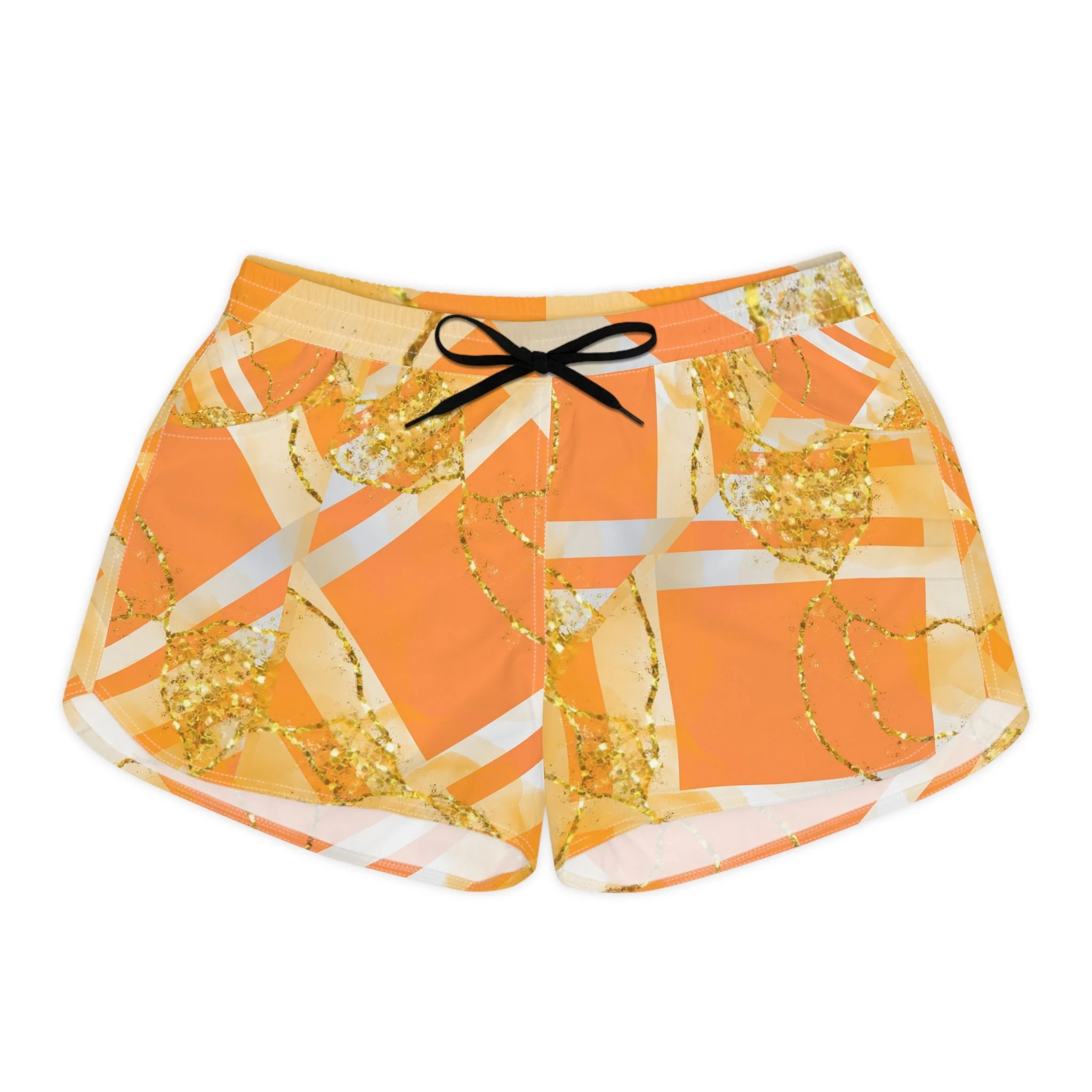 Orange Dream Sparkle Women's Casual Shorts