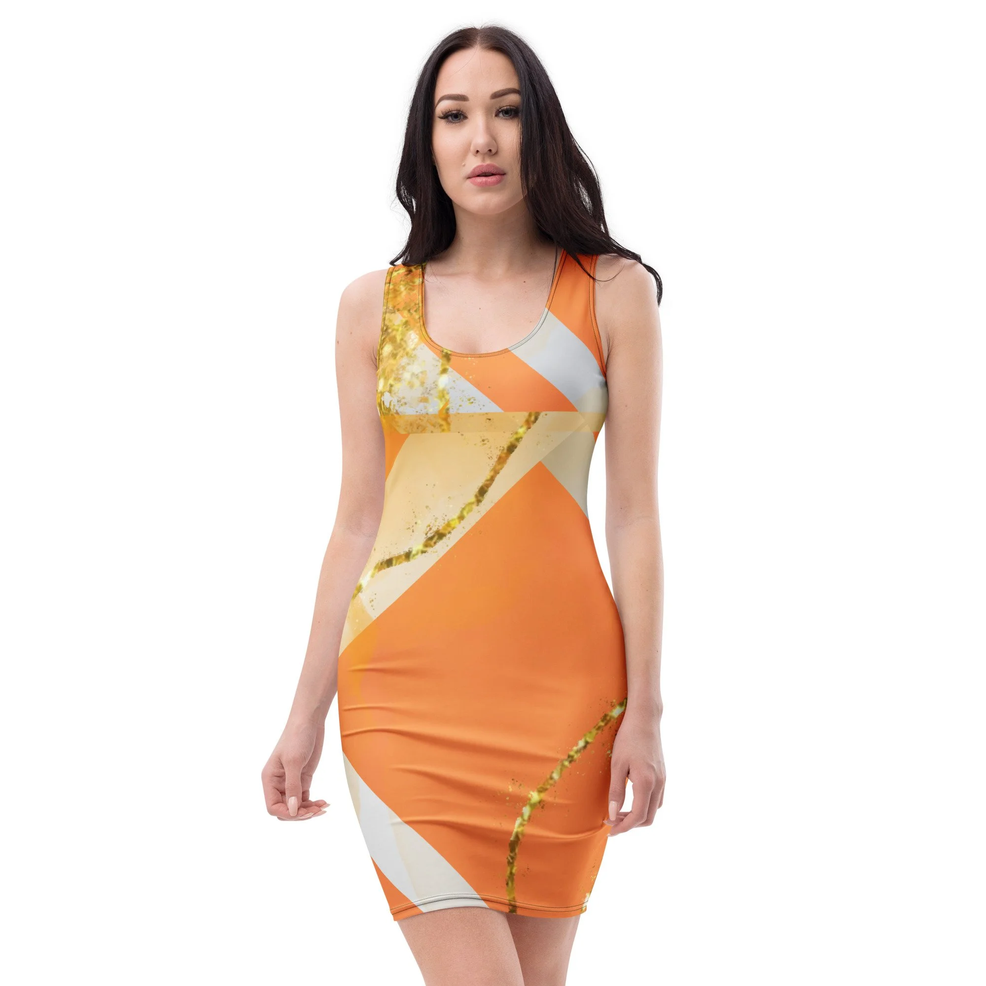 Orange Dream Shimmer Bodycon dress