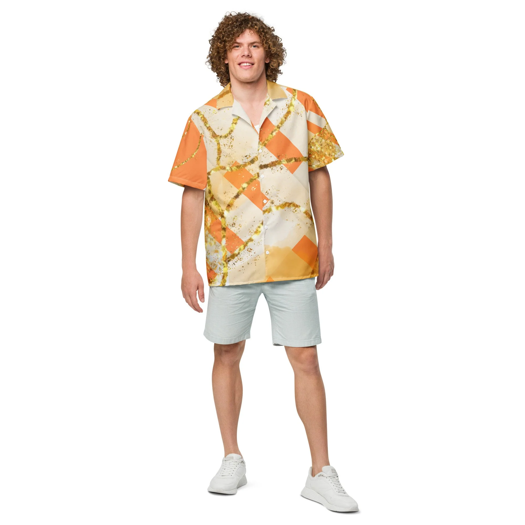 Orange Dream Shimmer Unisex button shirt