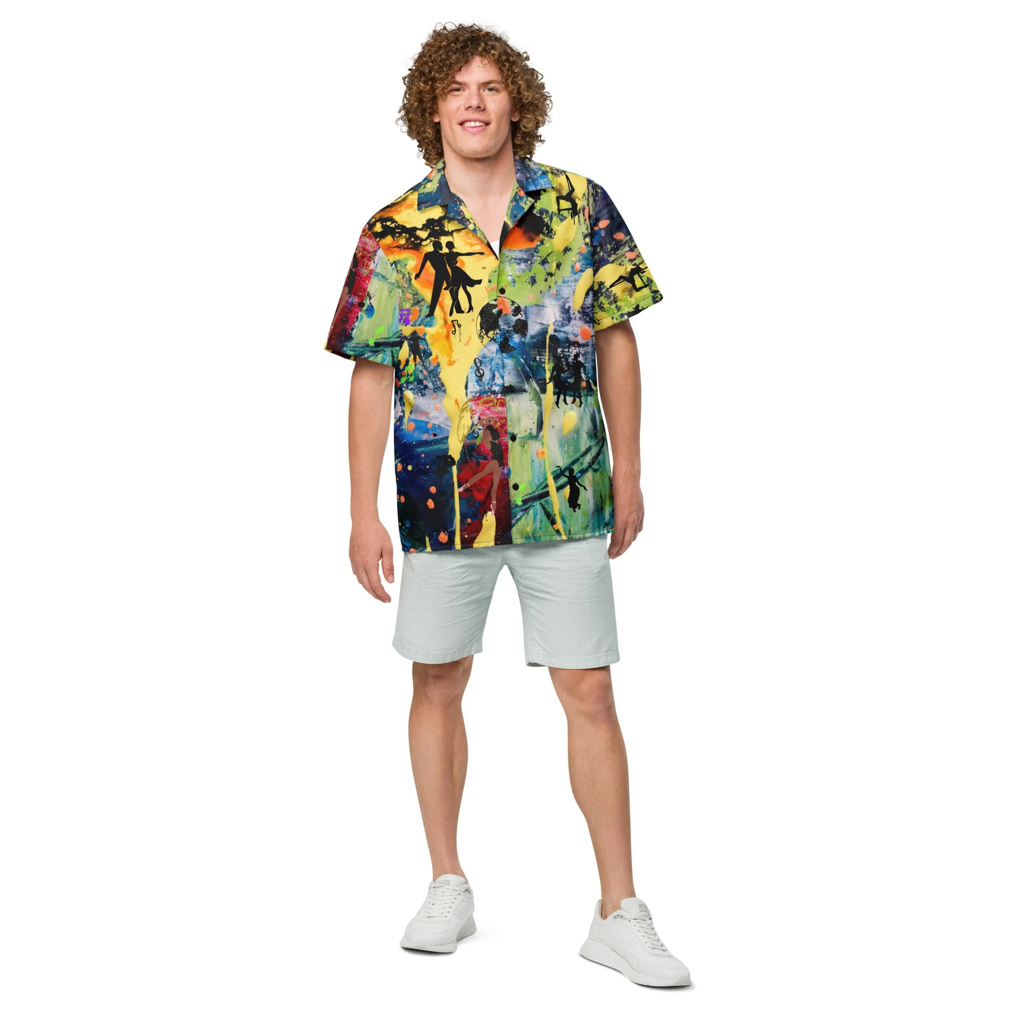 Music Dance Scene Unisex button shirt