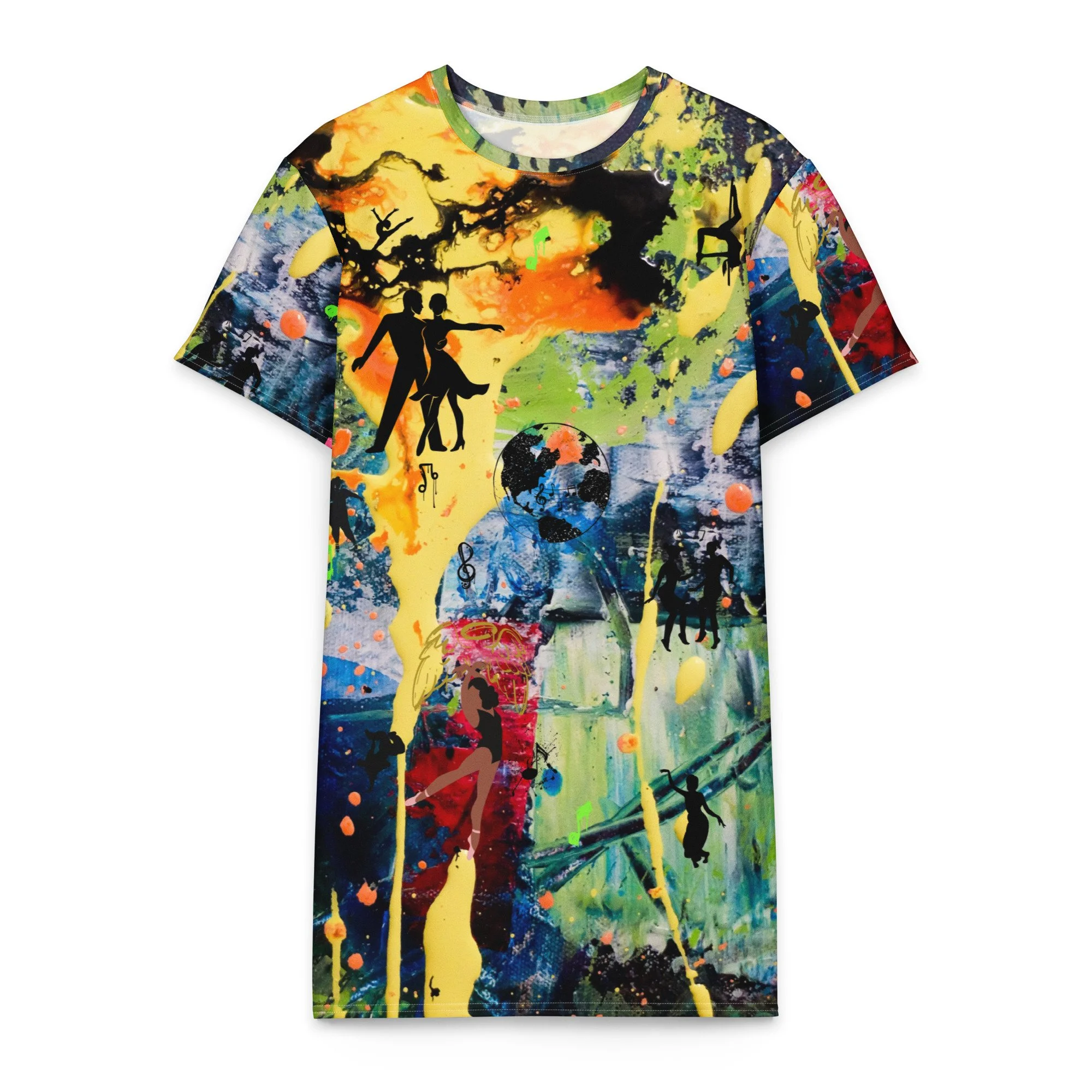 Music Dances Scene Cotton t-shirt dress
