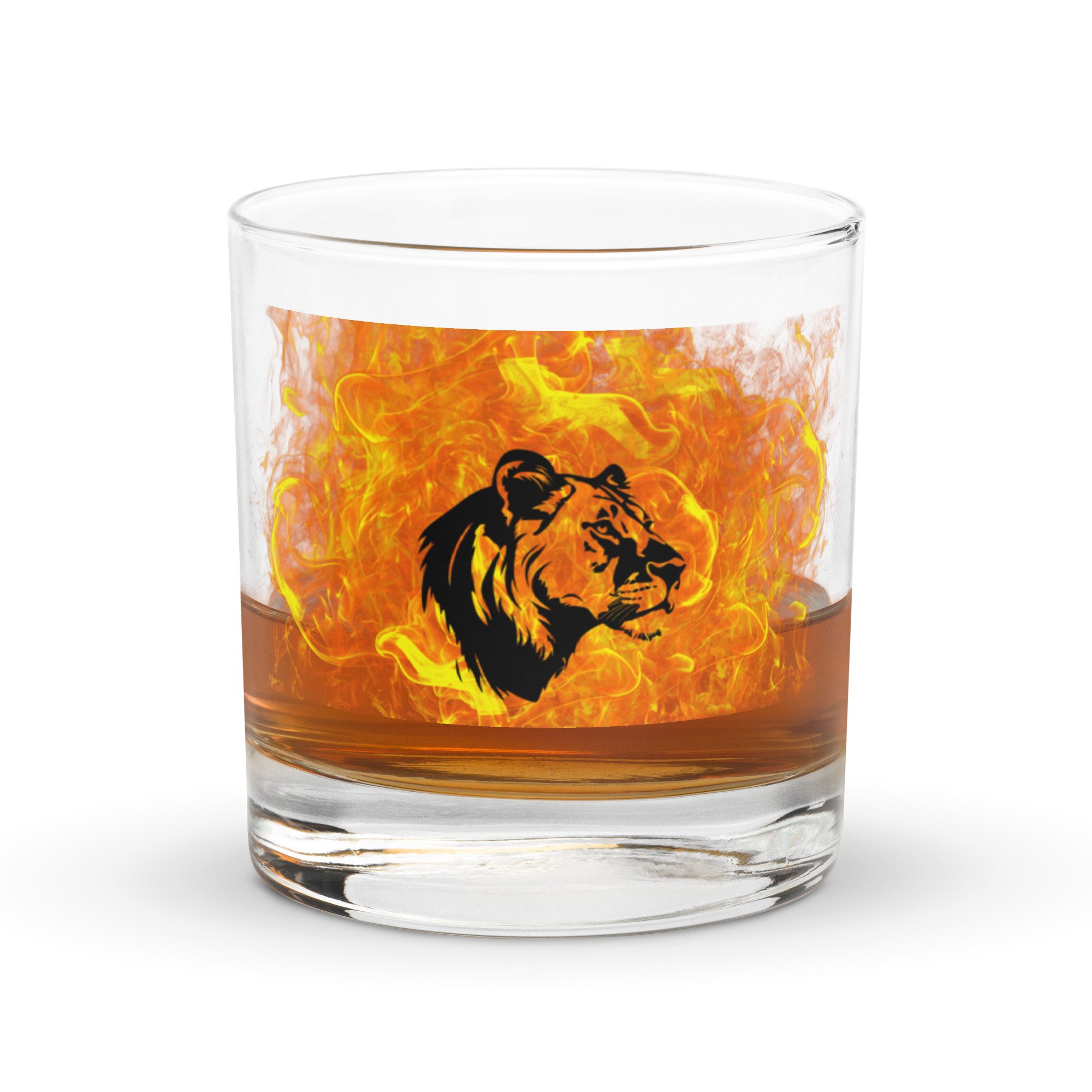 Lion King Flames Rocks glass