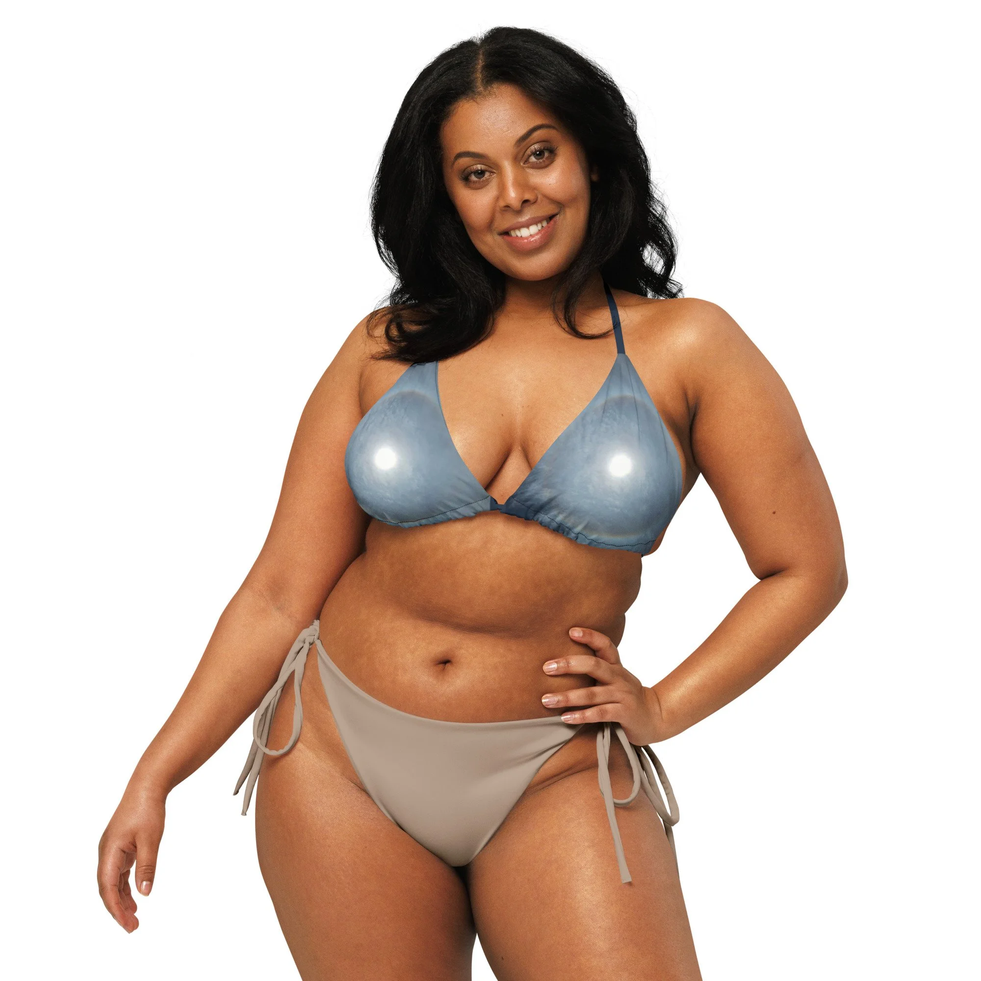 Sun Dog All-over print recycled string bikini top