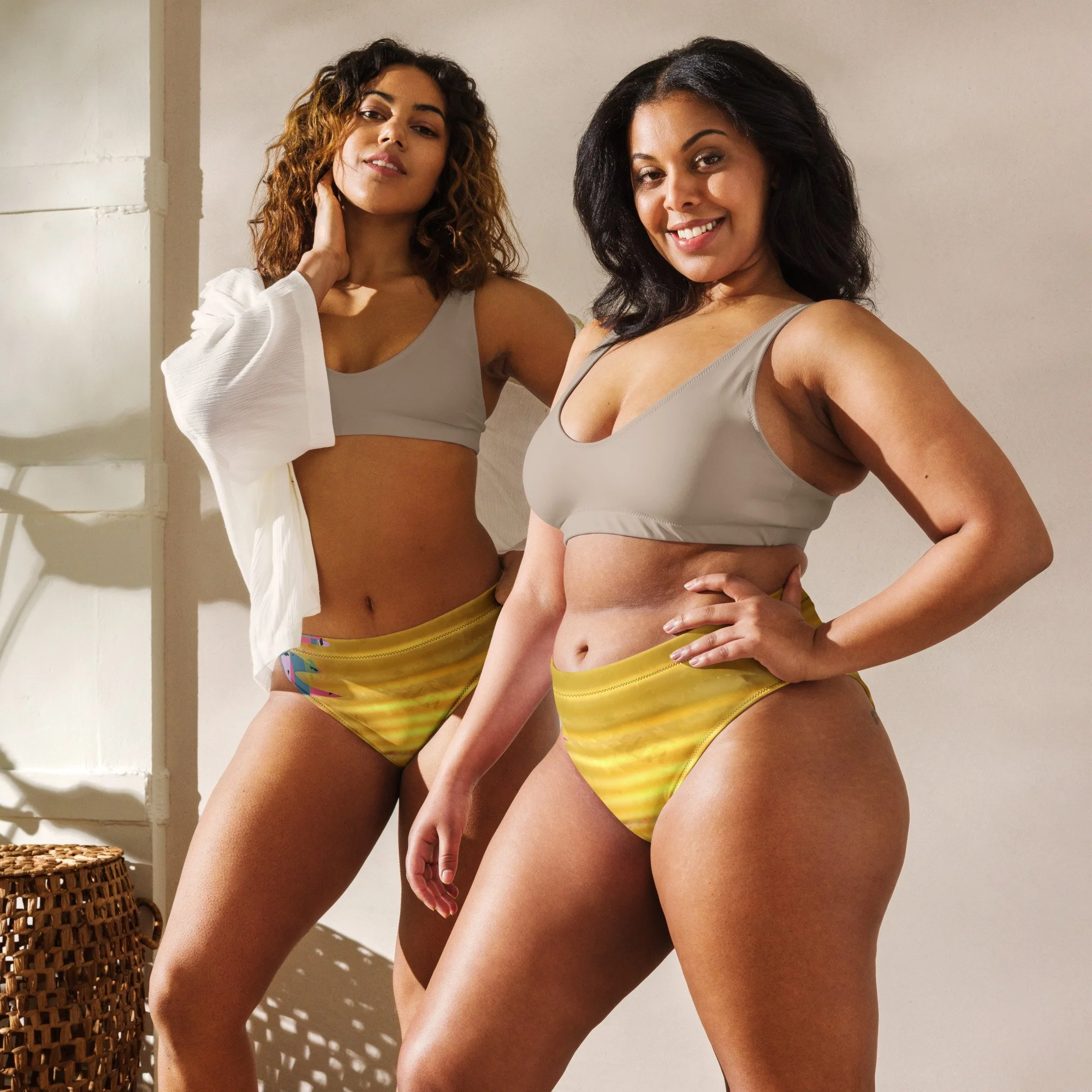 Mimosa Gold Recycled high-waisted bikini bottom