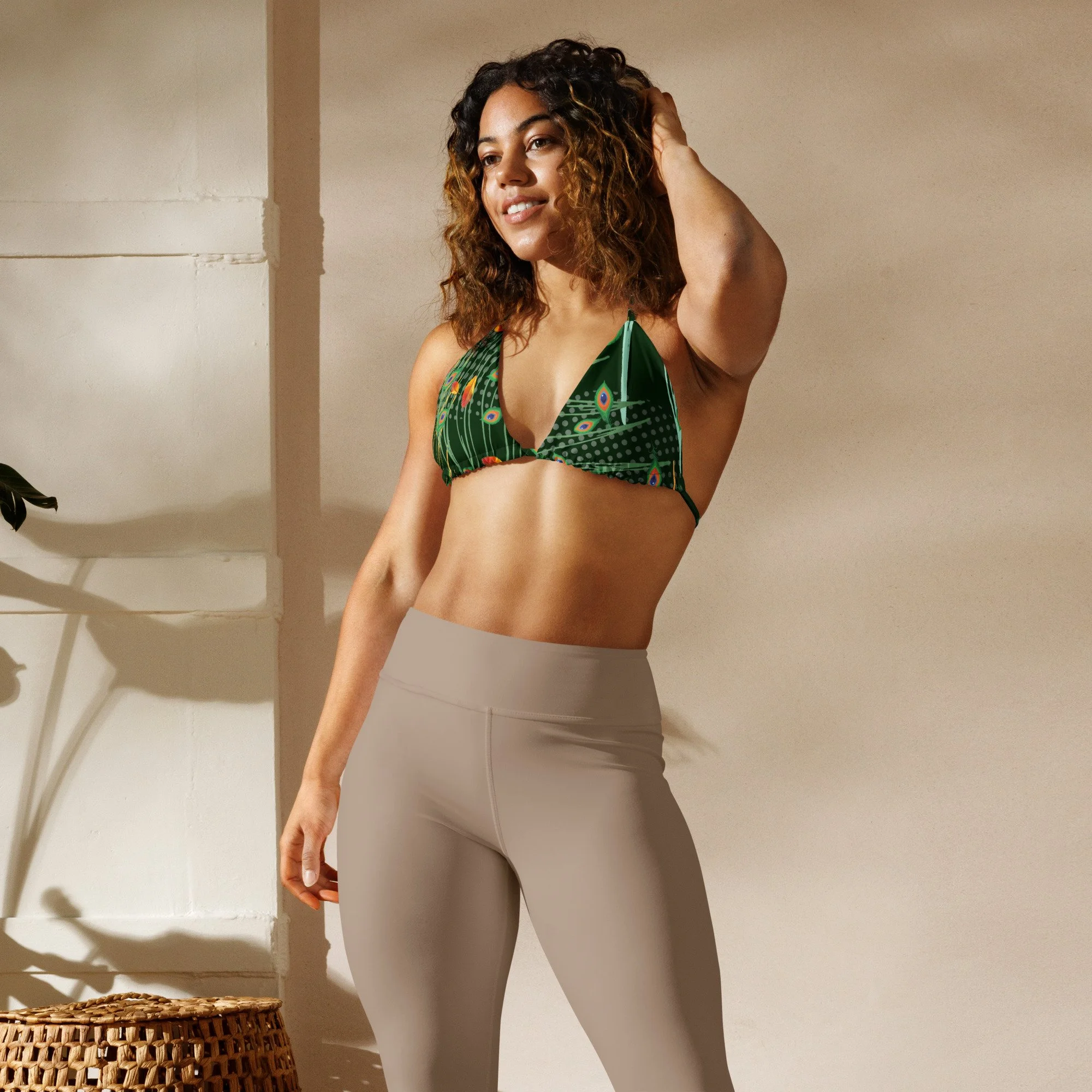 Jungle Vibes All-over print recycled string bikini top