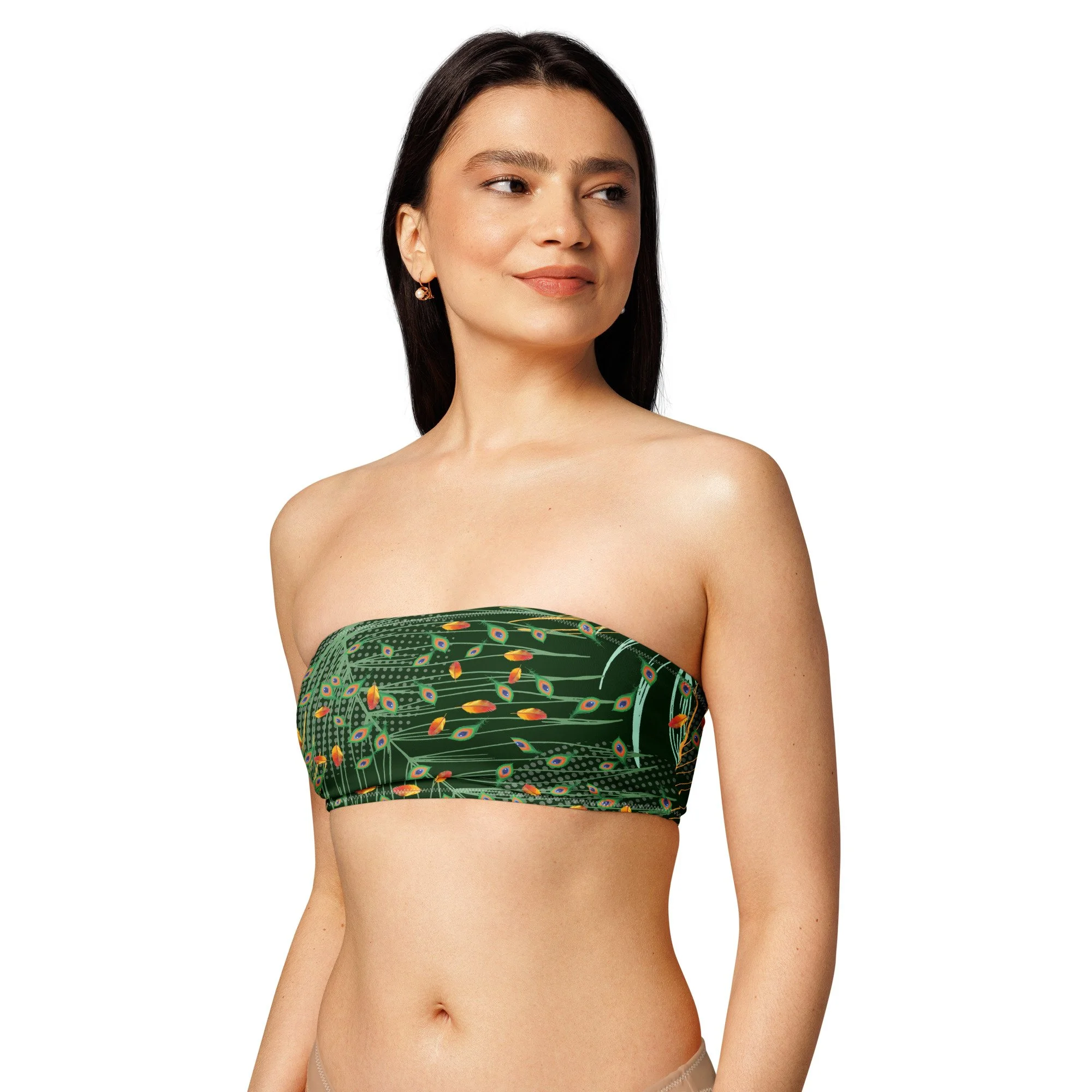 Jungle Vibes Recycled bandeau bikini top