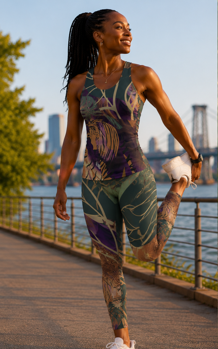 Purple Jungle  Tiger Leggings with pockets