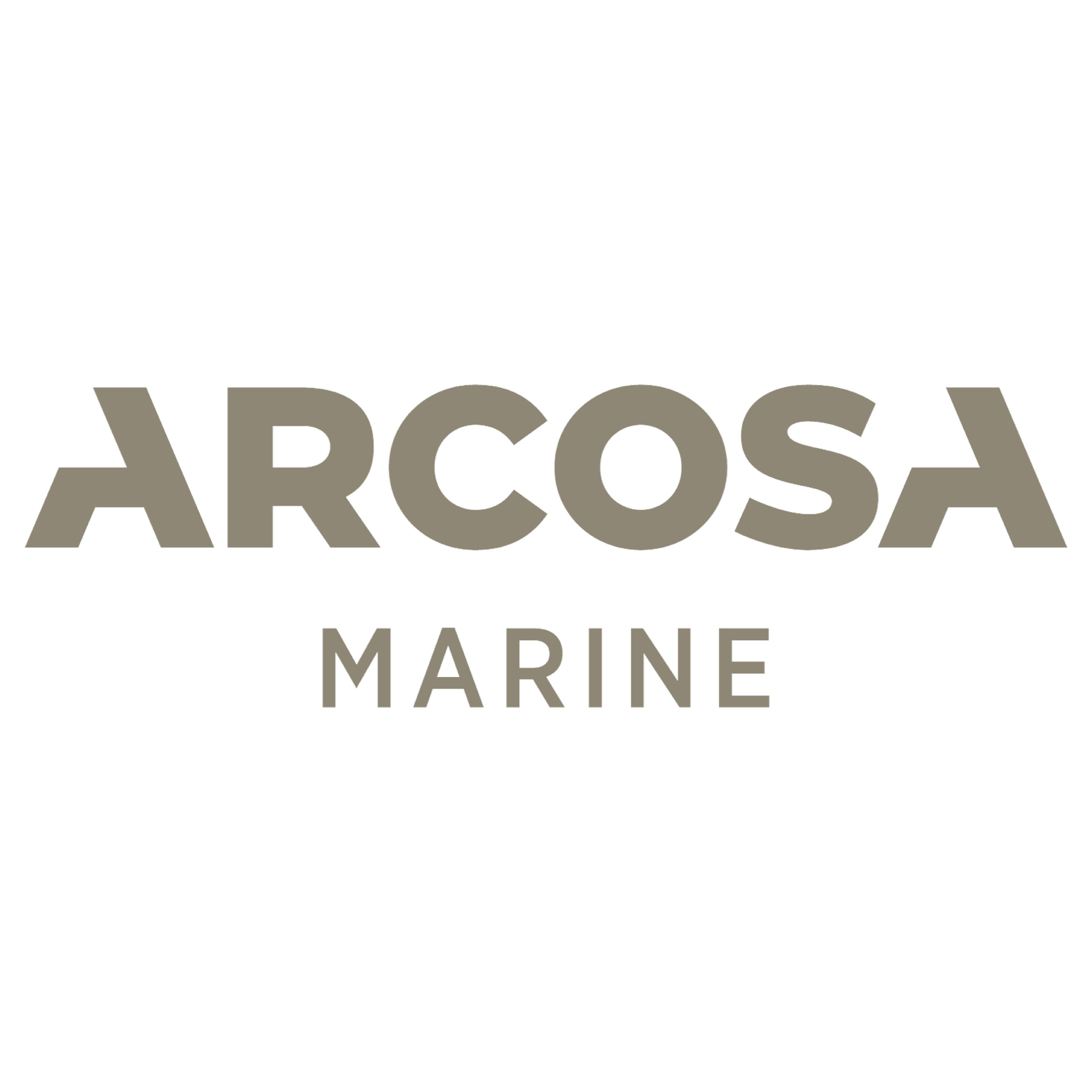 Arcosa Marine logo with black background and gray text
