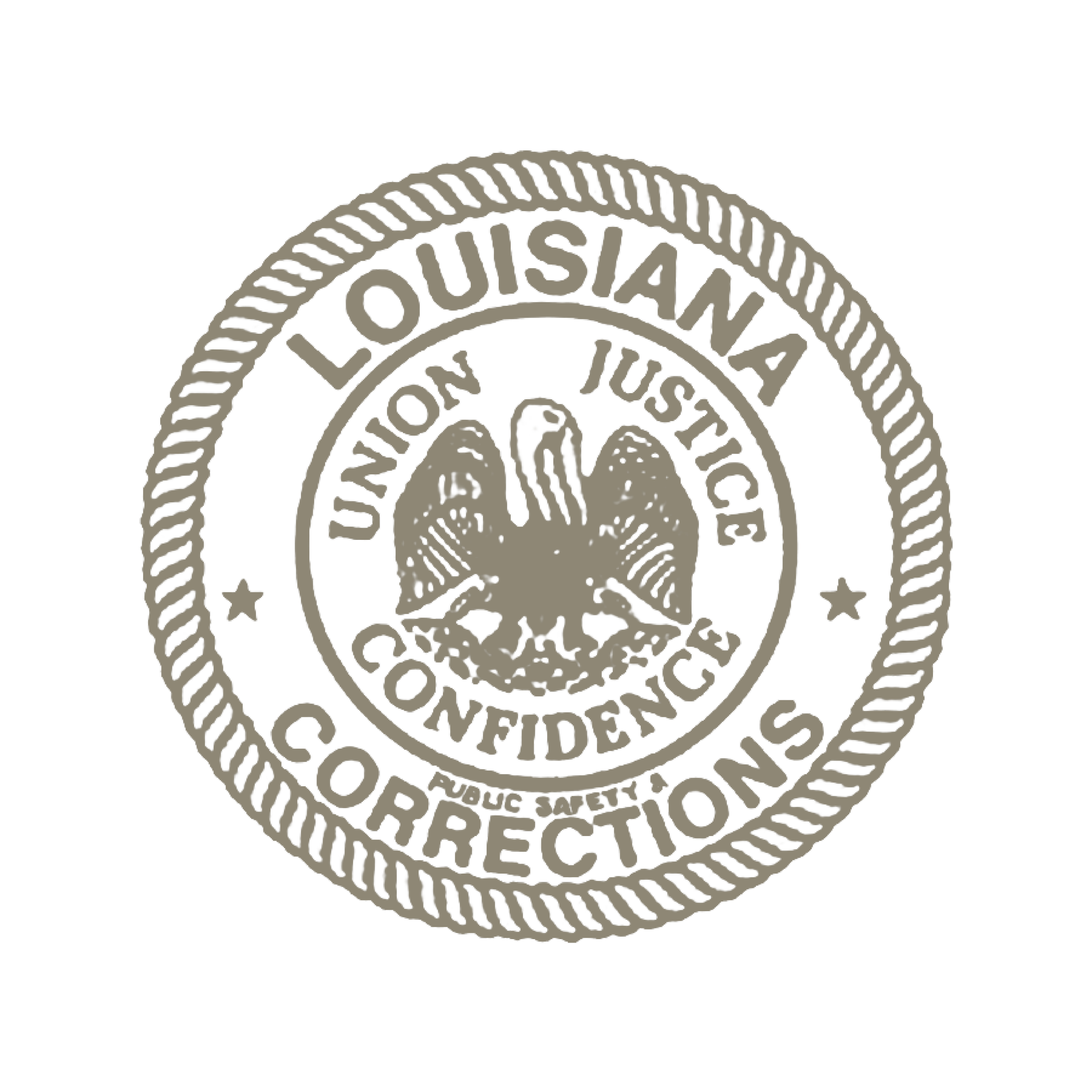 Official emblem of the Louisiana Office of Correctional Confidences featuring a central eagle with outstretched wings surrounded by the text 'Louisiana Office of Correctional Confidence'.