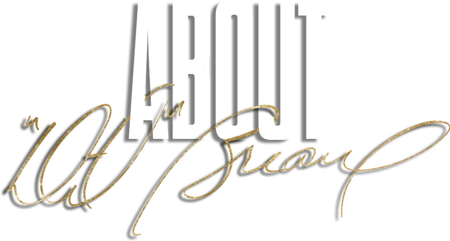 Stylized text reading 'ABOUT' with a black background and decorative script font.