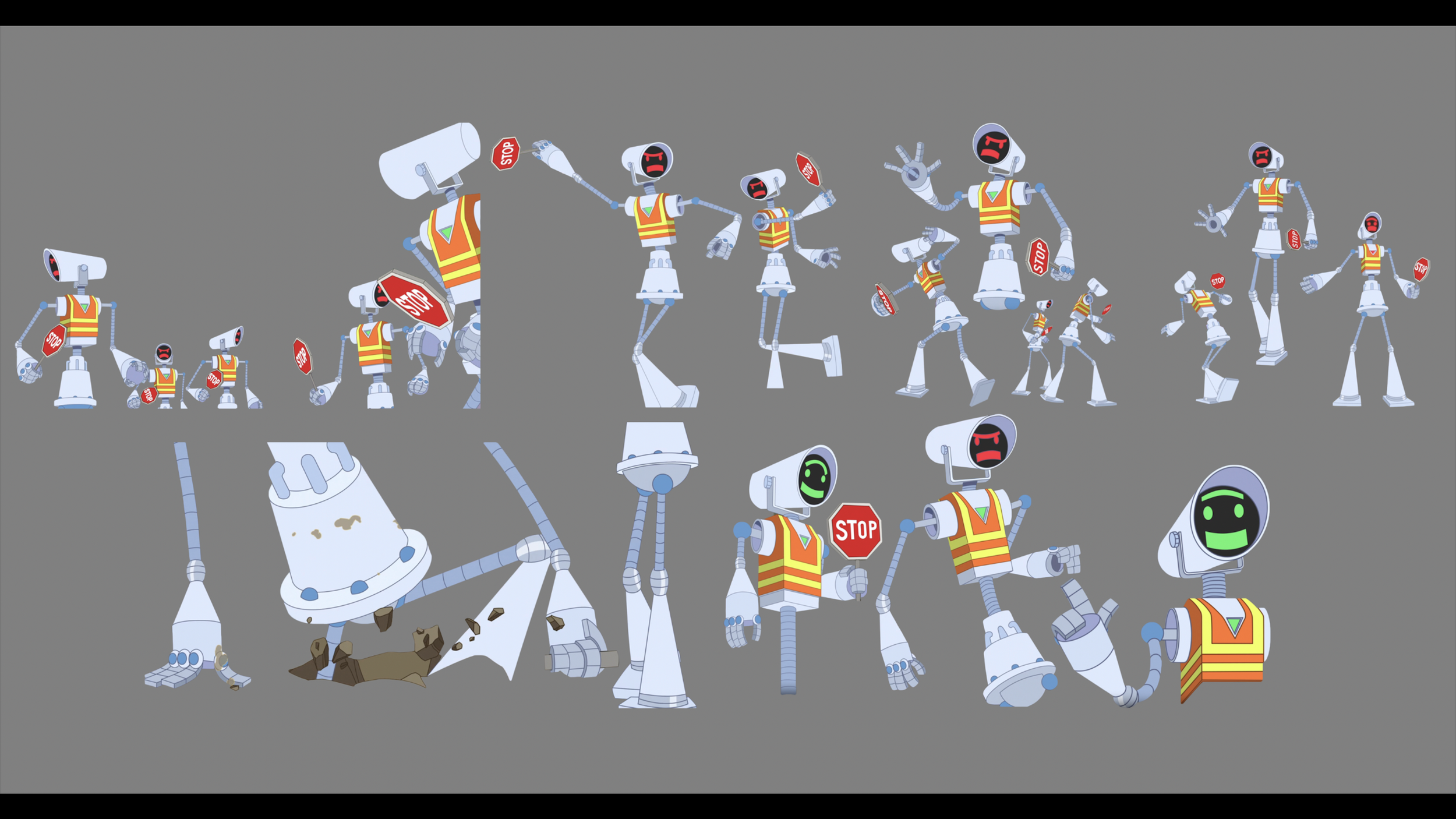 Robot asset for poster ideation and final concept 