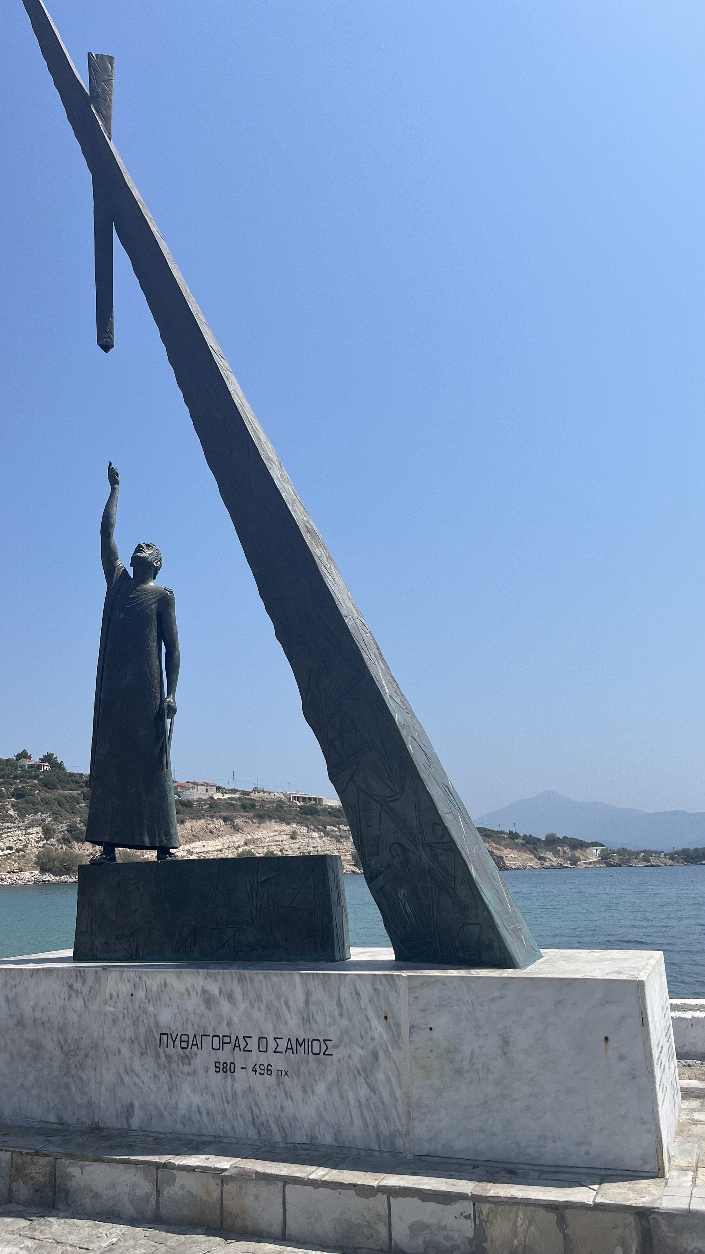 Statue of Pythagoras in Pythagorio, Samos.