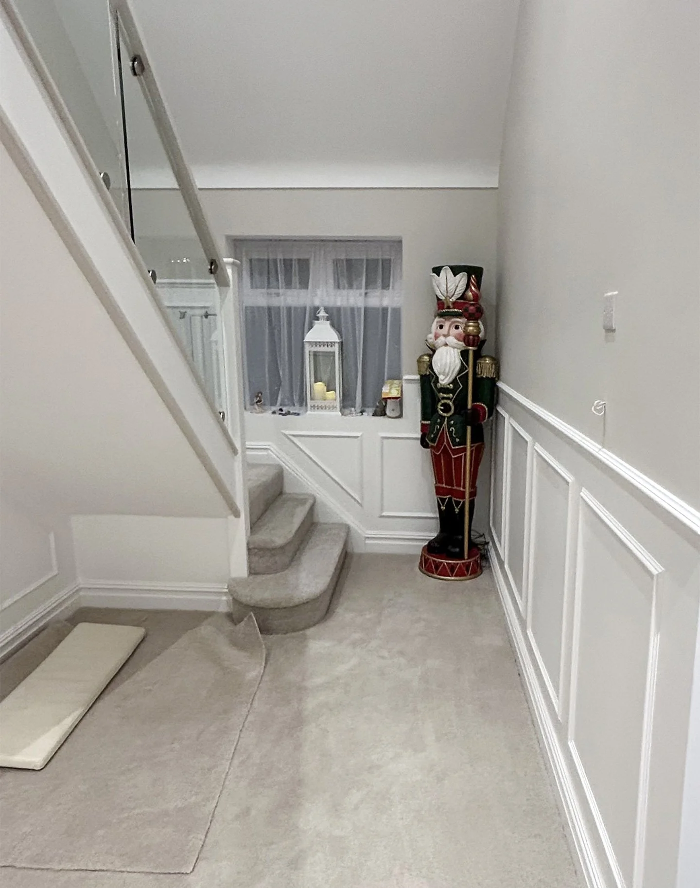Domestic property luxury painting and decorating restoration project for hallway, stairs and landing in Parley, Bournemouth