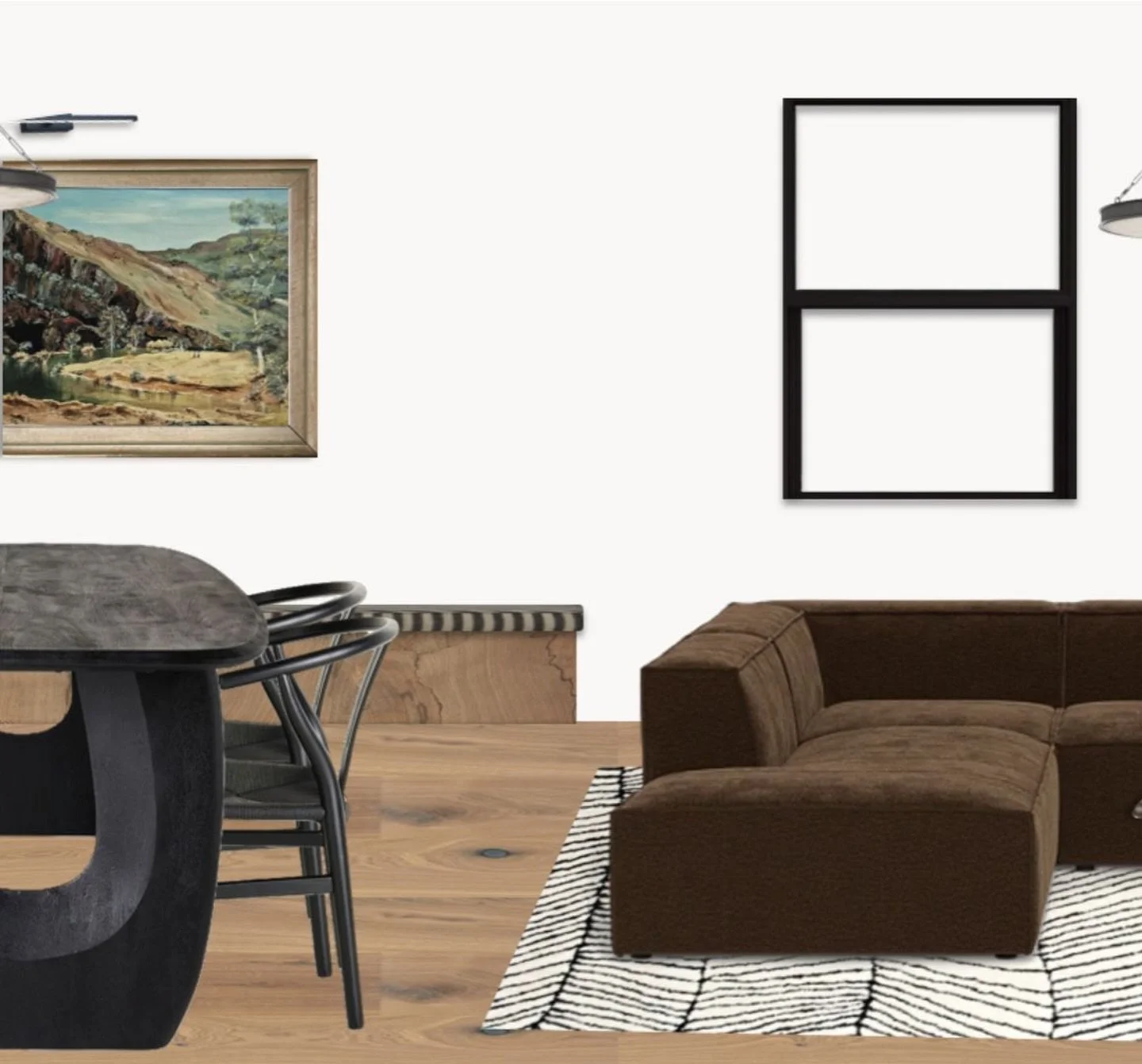 A sample board for a recent project. I love being able to communicate my vision to the clients and this a great way to make sure we&rsquo;re on the same page.
It&rsquo;s giving moody-modern-Australian-bush-meets-ocean vibes.