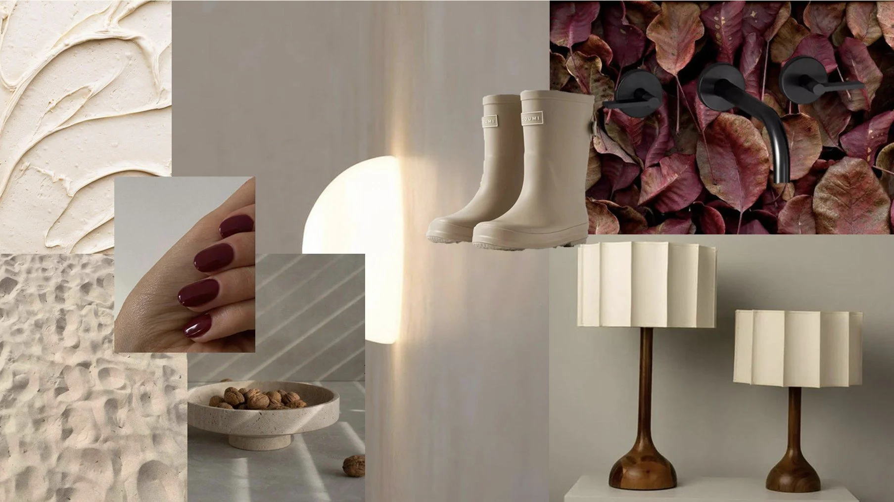 Modern Moodboard created by Bortolazzo Interior Design, featuring a timeless colour palette, simple lines, and texture of natural materials