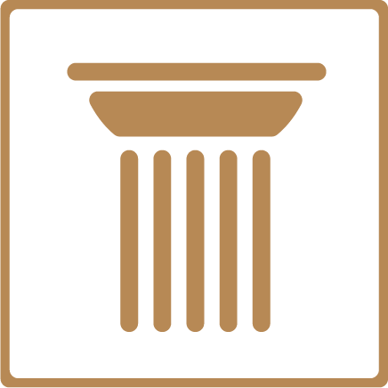 Icon of a classical column with a rectangular border