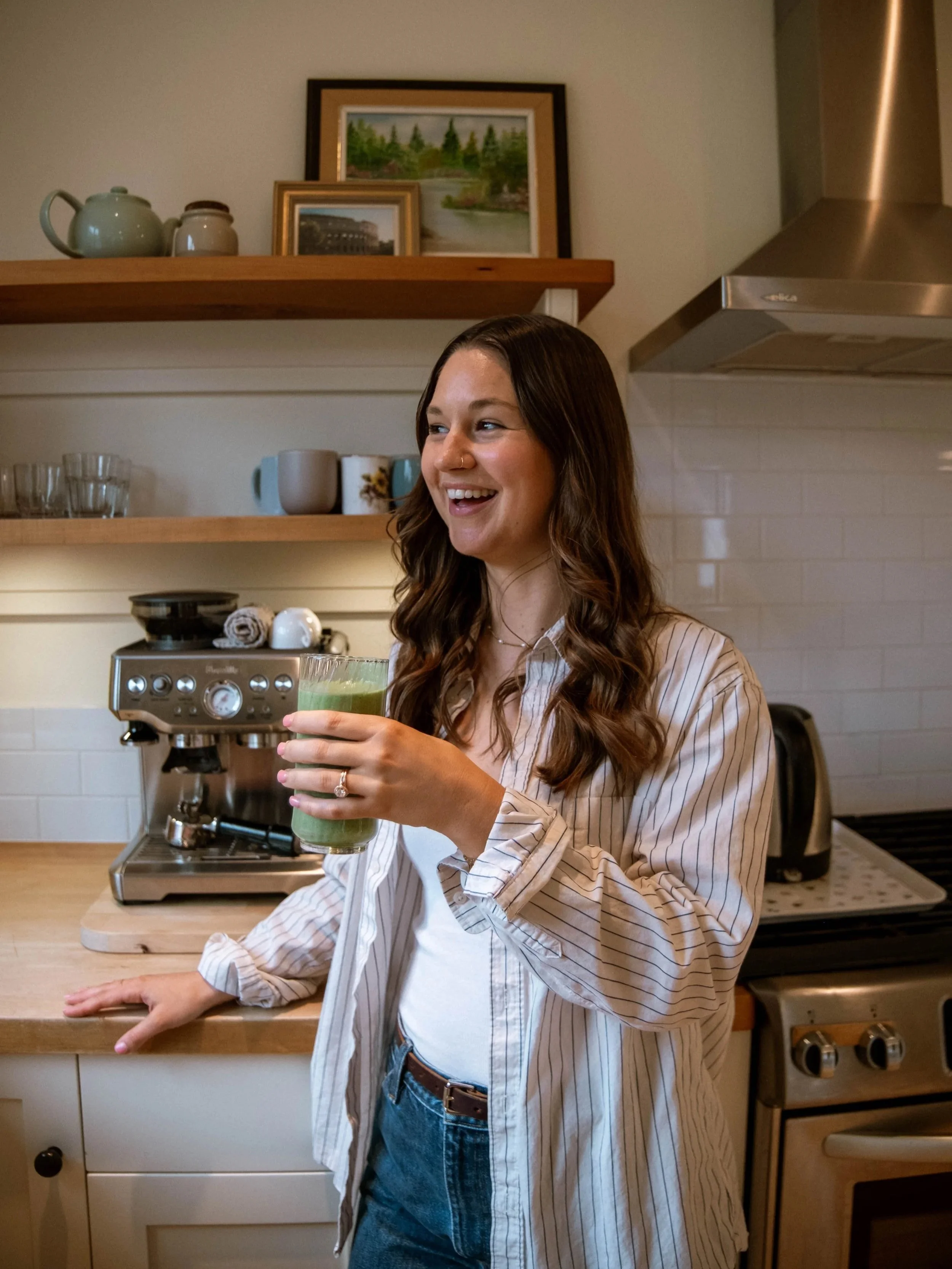 drinking a smoothie from my fertility diet meal plan