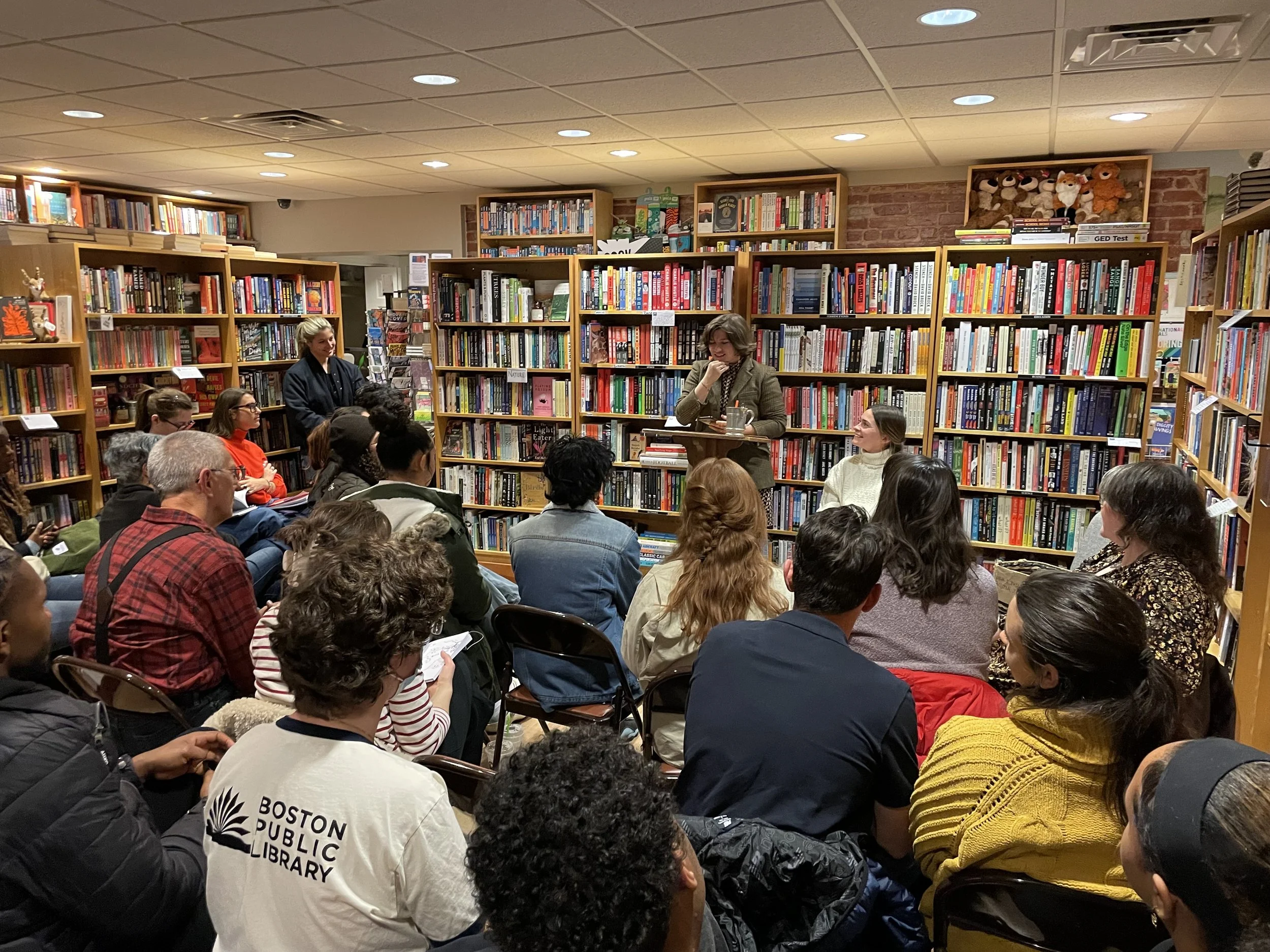 Reading at Newtonville Books for the second edition of the Q