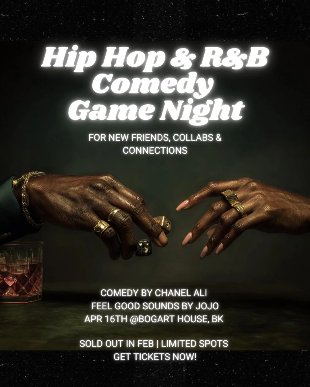 🚨Special Announcement🚨

After our last sold out event, we took your advice to run it back asap. Limited early bird tickets available in bio now. 

If The Vibe Is Right returns April 16th at Bogart House in Williamsburg 🎲

Here&rsquo;s what&rsquo;s