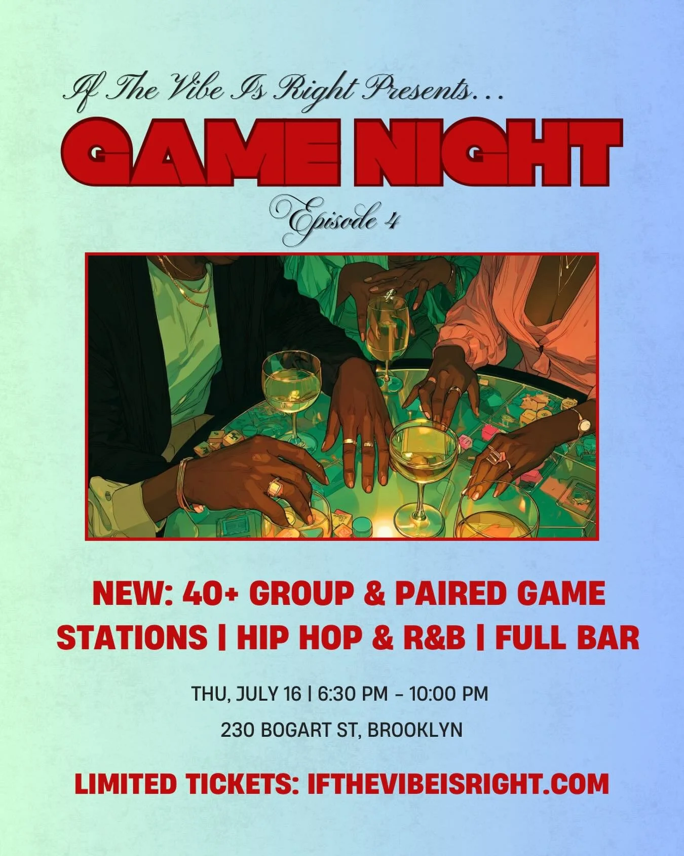 You already know how this goes.

Rotations, new group + paired game tables, that one game you get way too competitive about, and somehow leaving with three new people in your phone.

We are back at Bogart House on Thu, July 16 with new matchups, the 