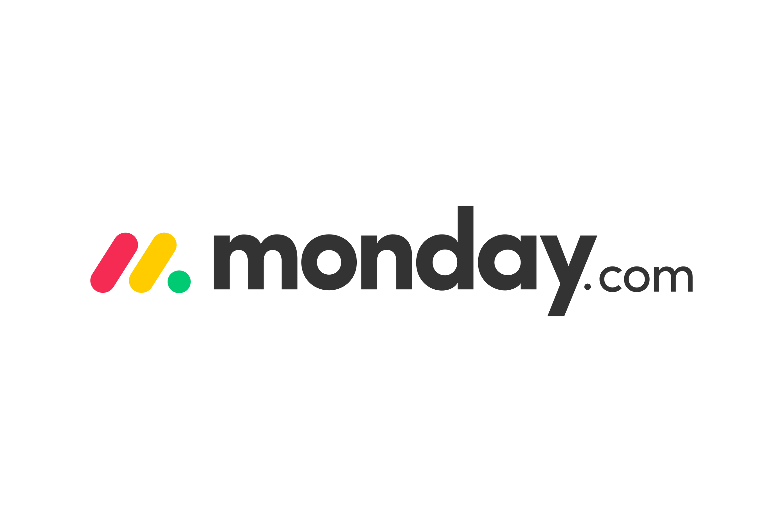 Logo for monday.com with colorful diagonal lines and the text 'monday.com' in black.