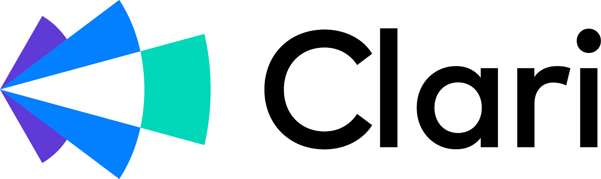 Clari logo with a multicolored cone design on the left and the word 'Clari' in bold black text on the right.