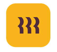 Icon with three wavy lines in yellow square background, representing heat or warmth.