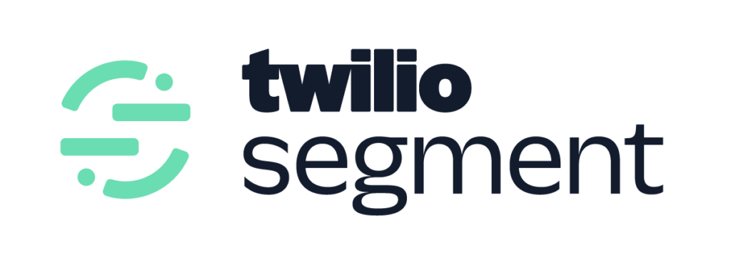 Logo of Twilio Segment featuring a stylized green chat bubble icon and the words 'twilio segment' in black.