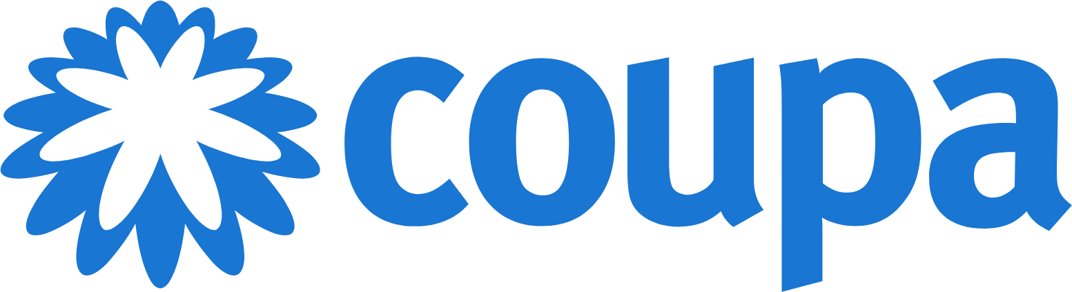 Logo of Coupang, a South Korean e-commerce company, featuring a stylized blue flower icon and the word "Coupang" in blue letters.