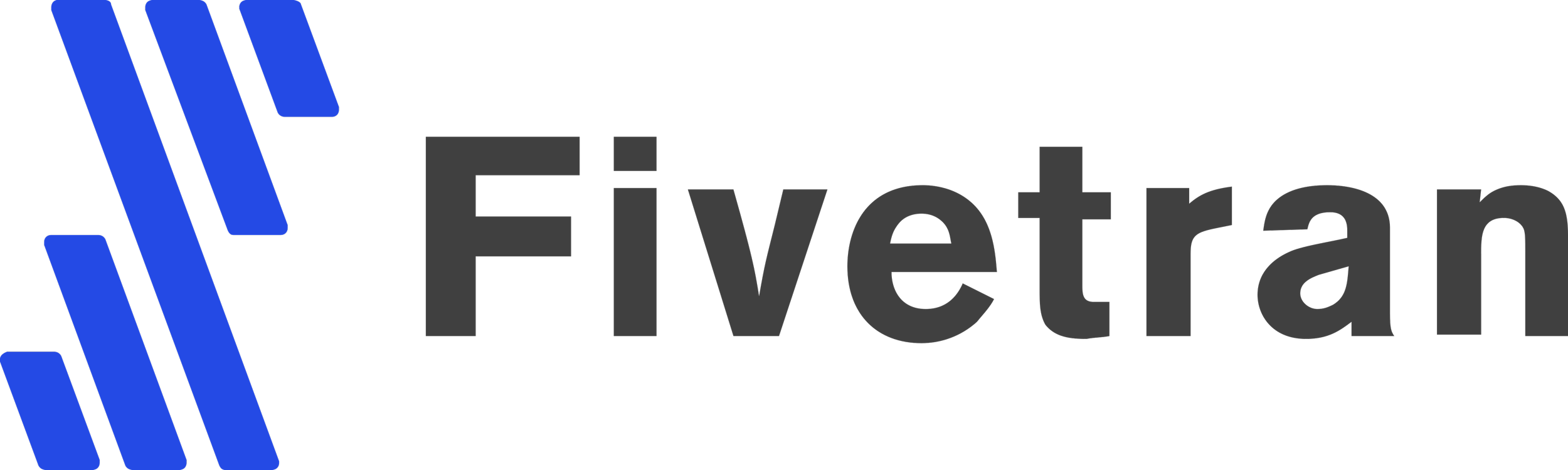 The logo of Fivetran, featuring a blue stylized bar chart on the left and the company name in grey text on the right.