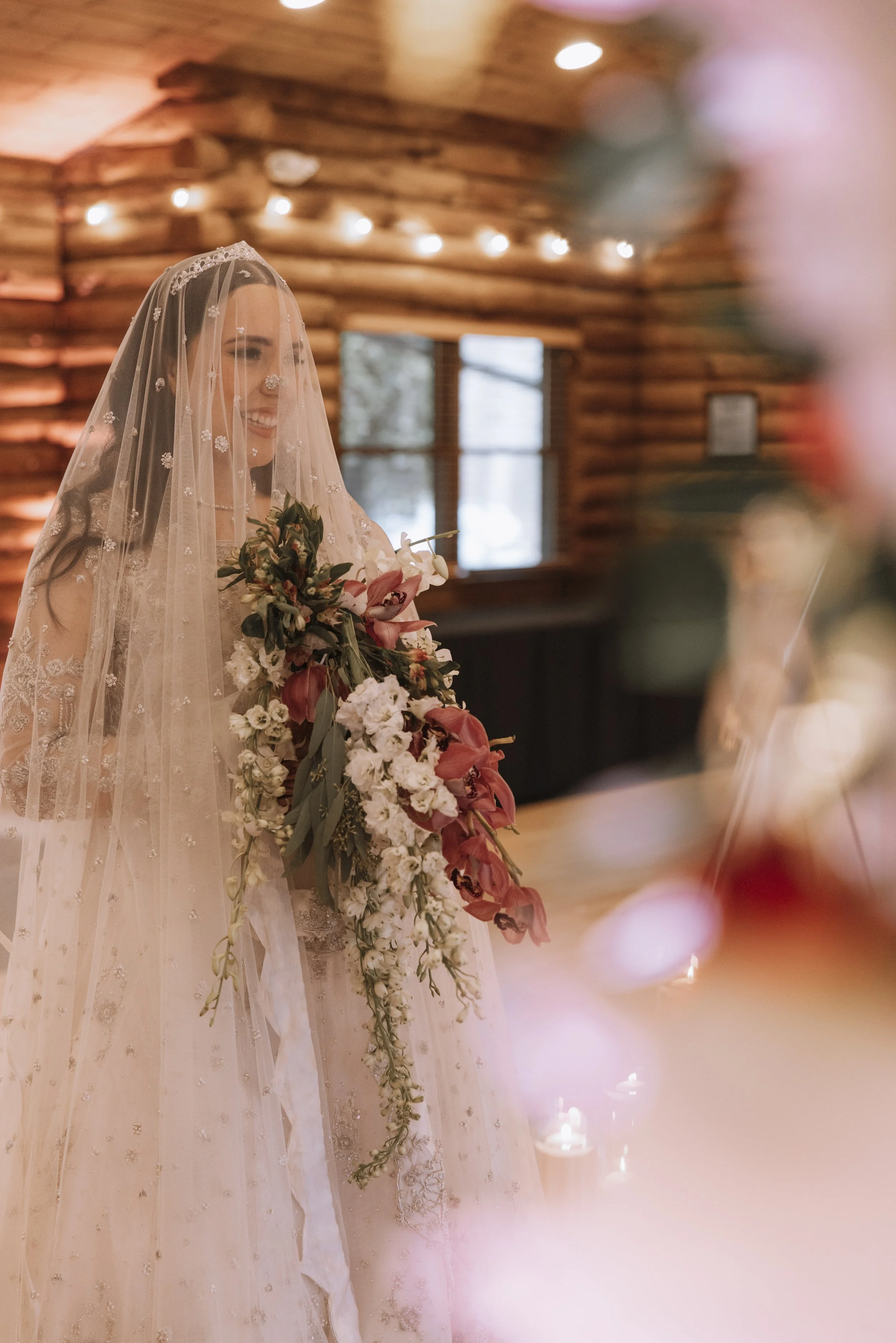 beautiful maryland bride holding flowers on her wedding day