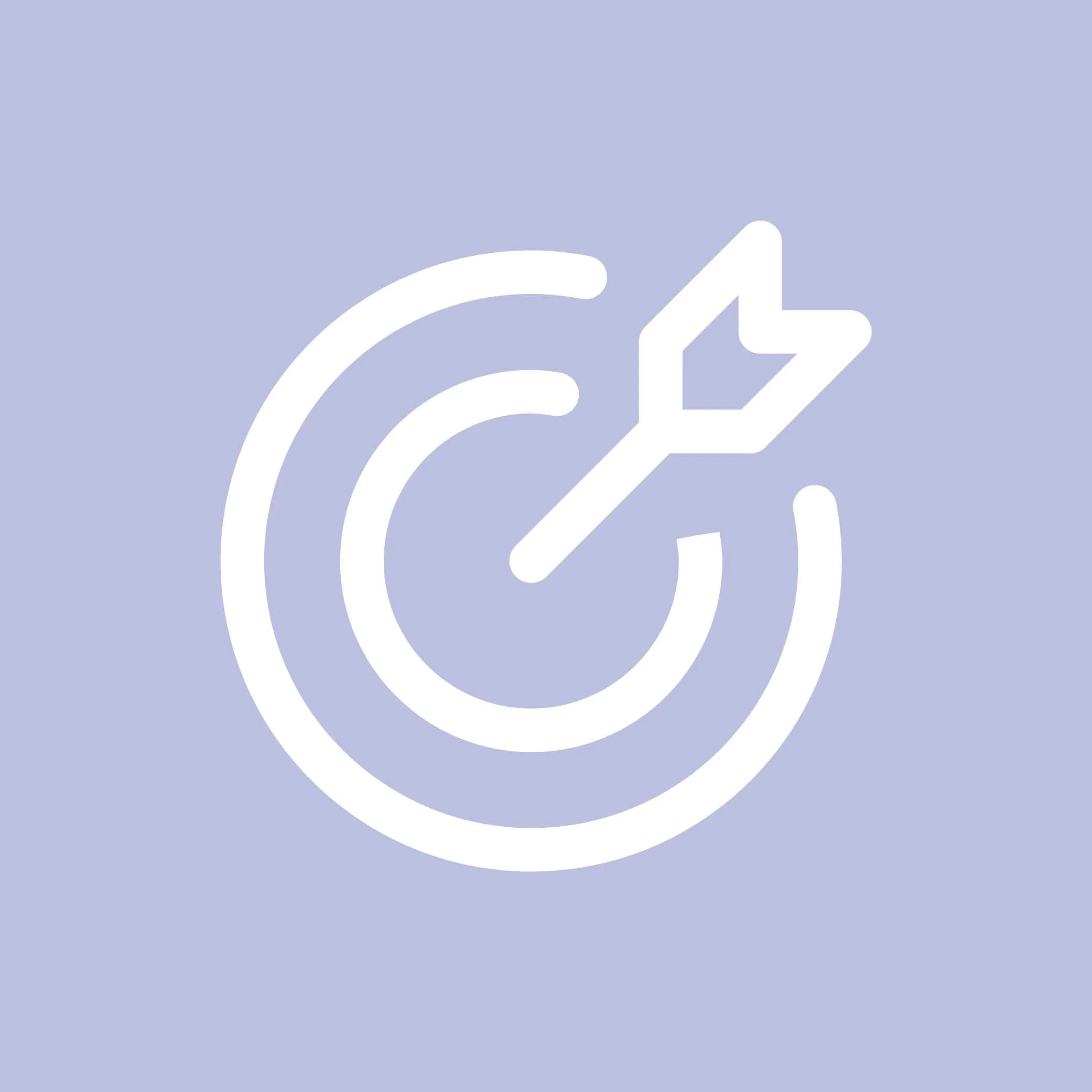 Illustration of a white wireless contactless payment symbol on a light purple background.