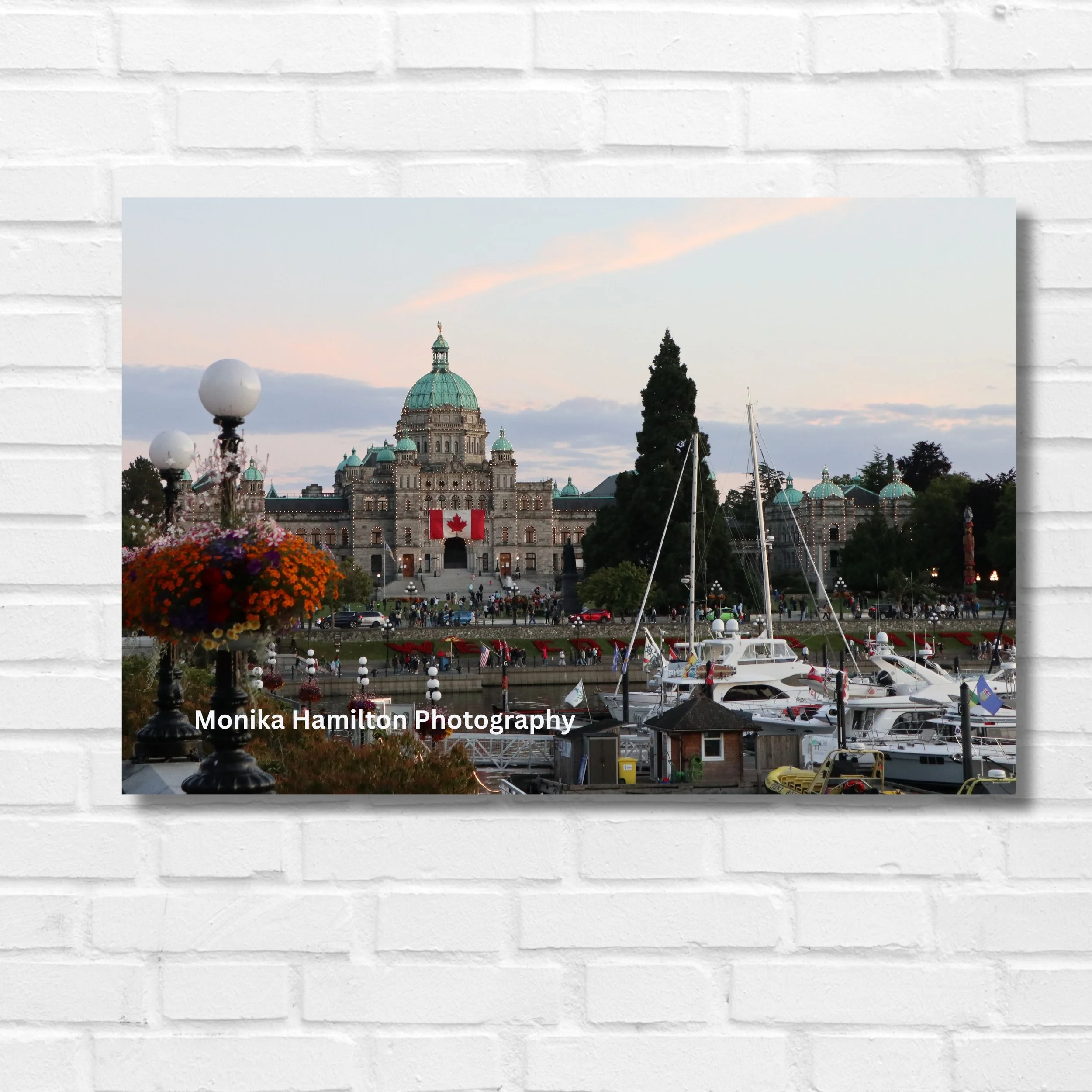 Victoria, British Columbia's Parliament buildings in the beautiful inner harbour at sunset. Monika Hamilton Photography.