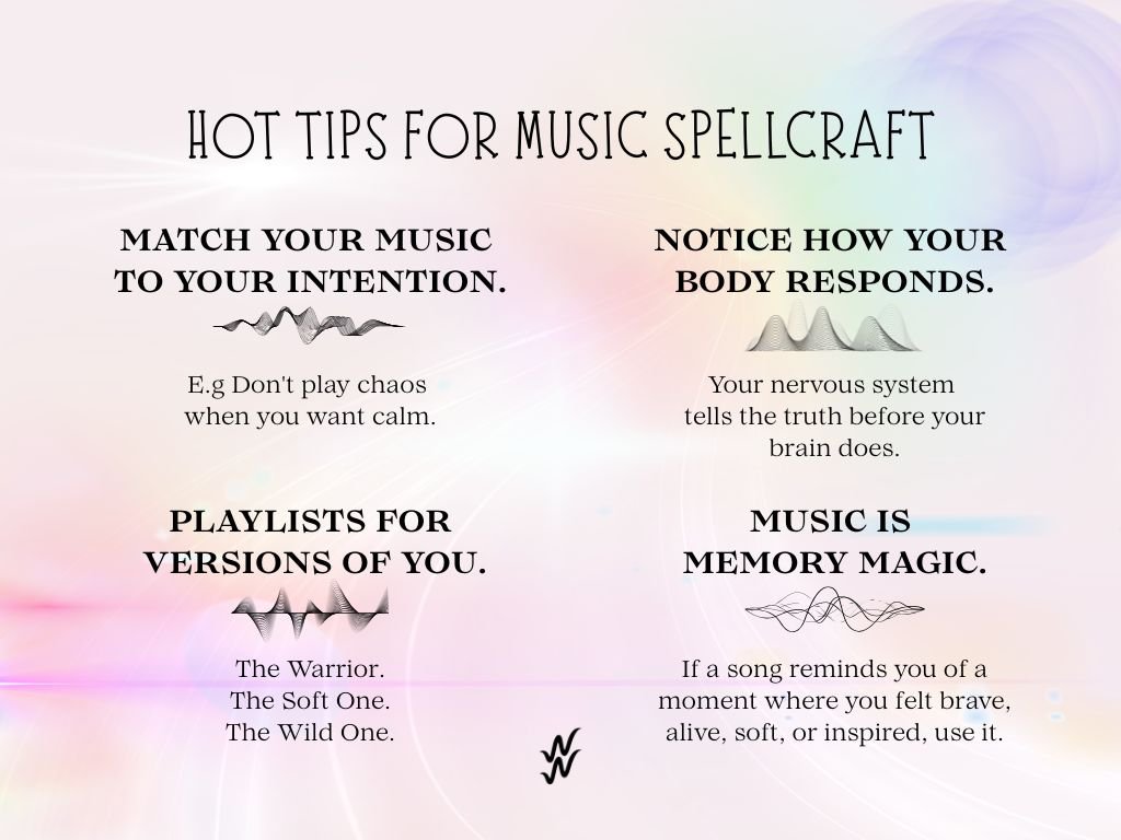 A magical tutorial graphic offering image spellcraft tips for manifestation and ritual.