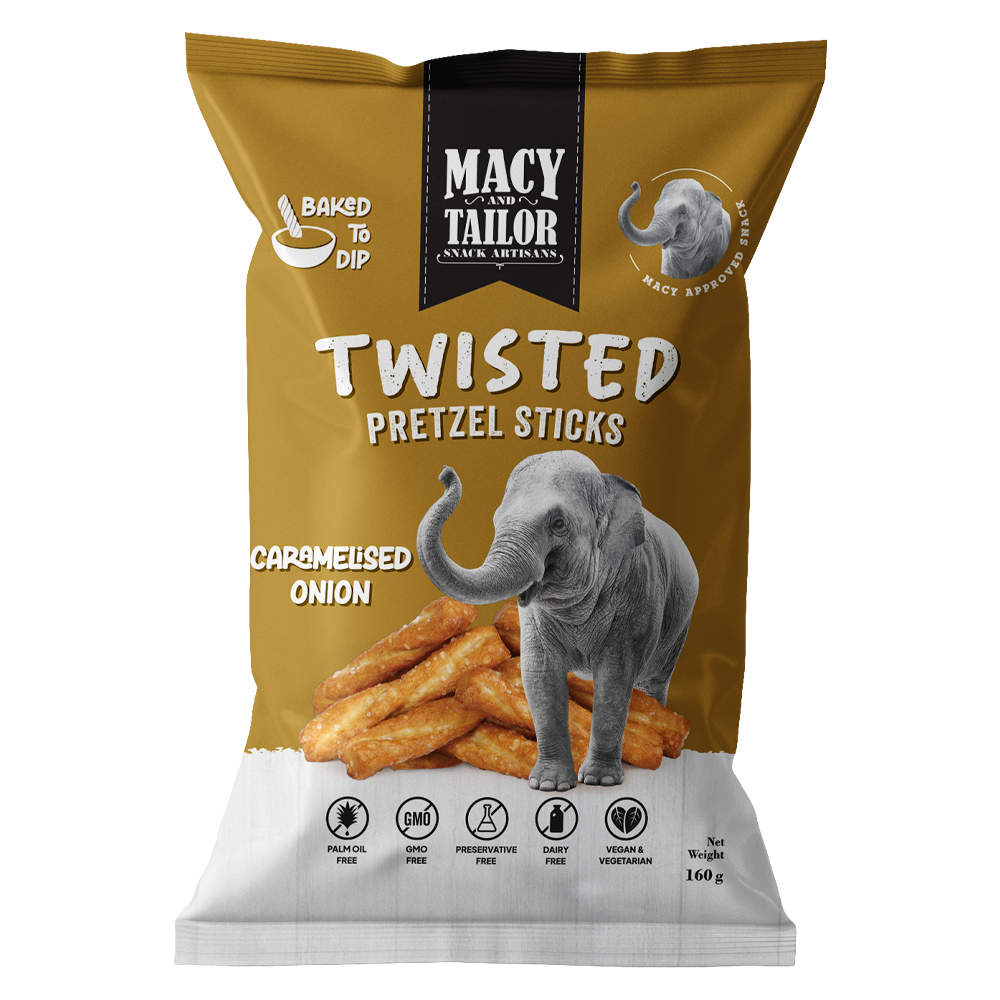 Twisted Pretzel Sticks - Caramelised Onion