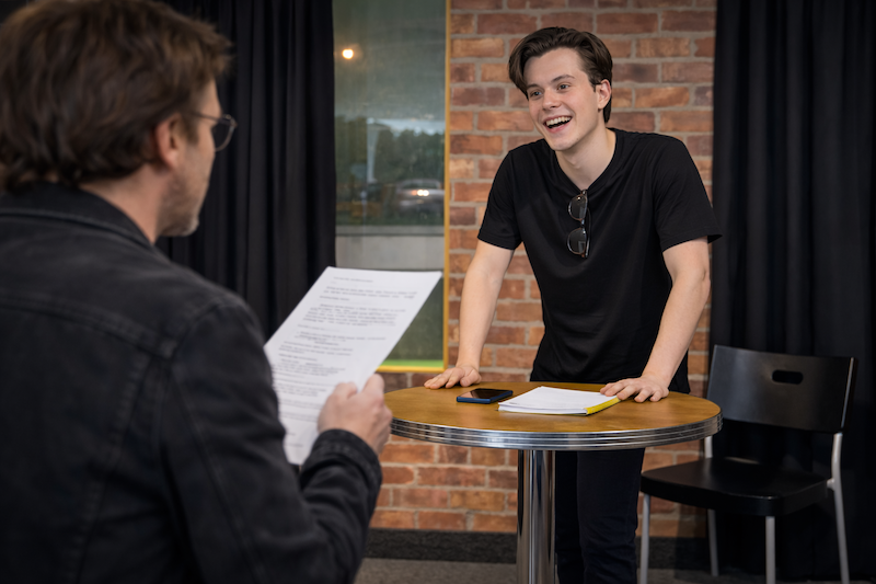 Walter Alza conducting a private coaching session with an actor at Alza Acting Studio