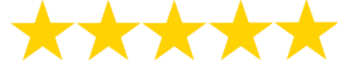 Five gold stars in a row on a black background