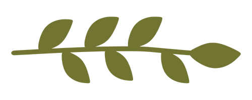 Illustration of a green leaf branch with several leaves.
