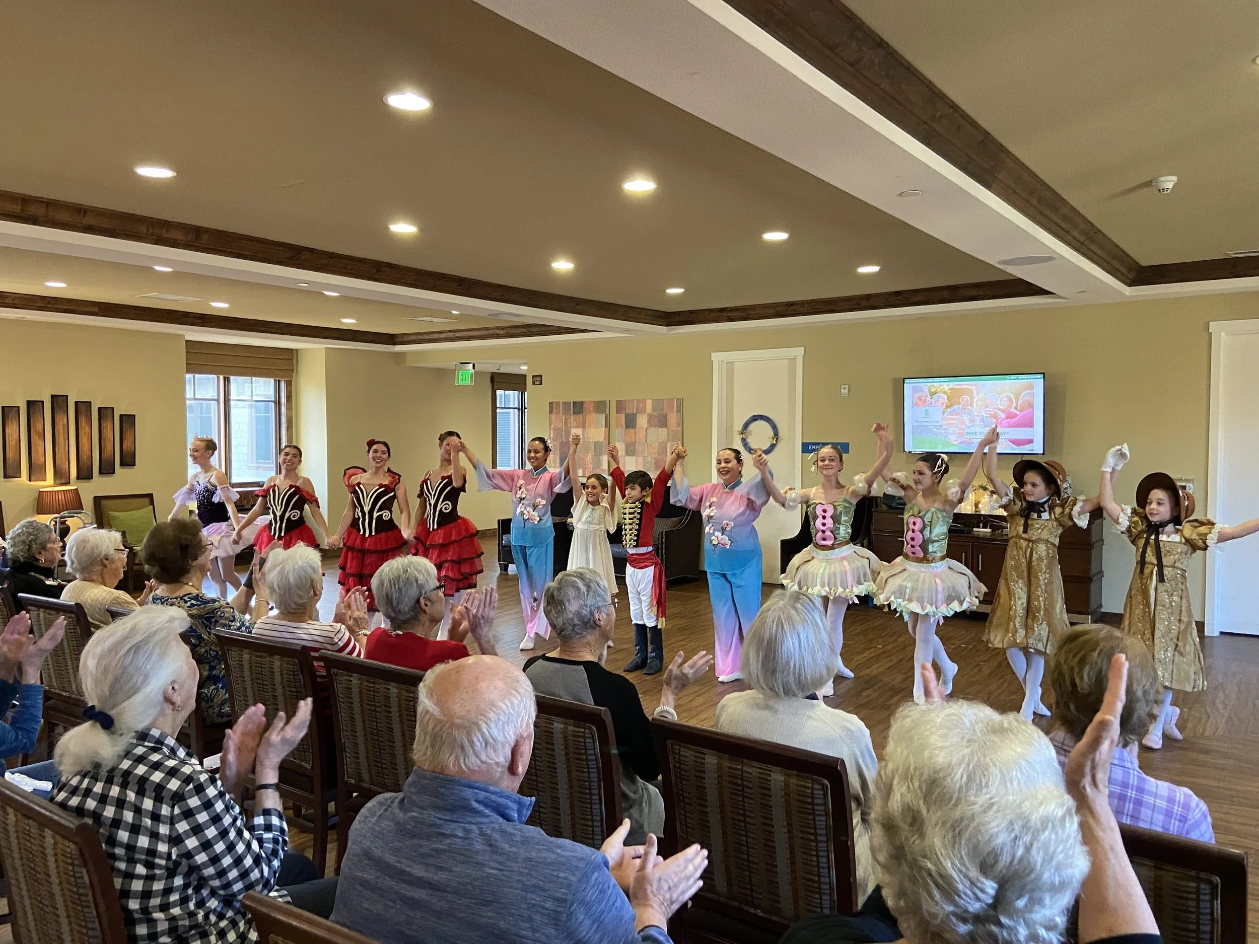 Company performs The Nutcracker Candy Box at the Westmont Senior Living Center in 2023.