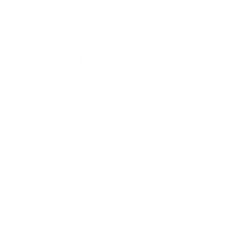 Outline icon of a briefcase on a black background