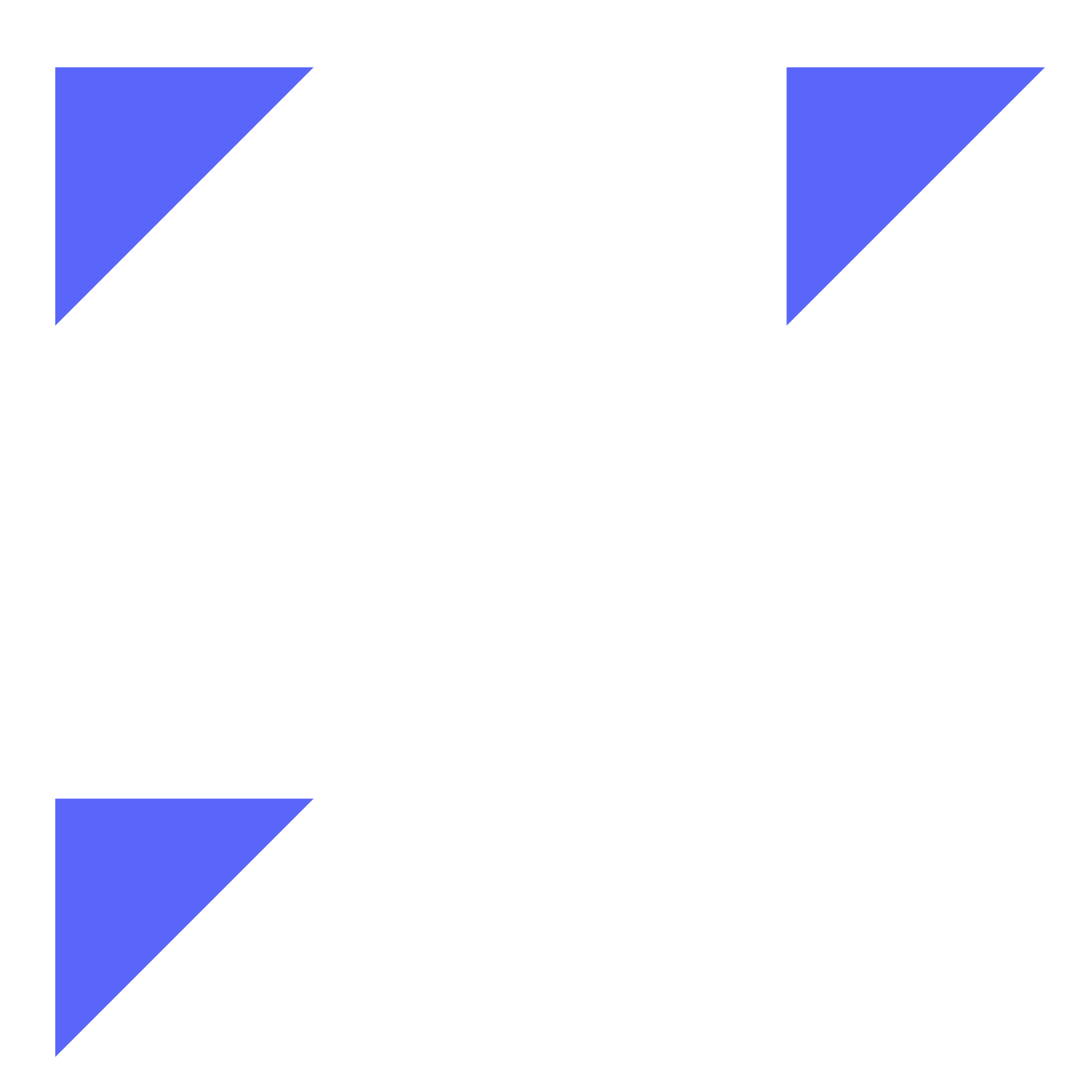 The image displays a stylized chemical structure with black lines representing bonds and blue triangles indicating specific groups attached to the central structure.