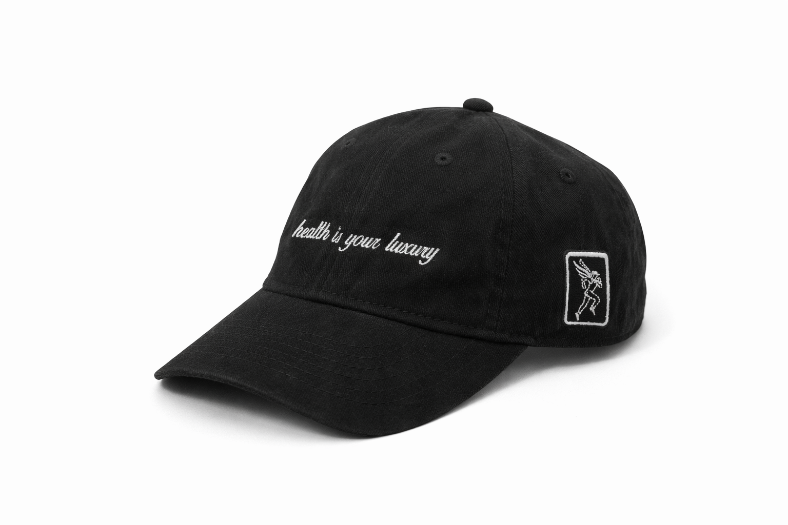 "Health Is Your Luxury" Black Tennis Cap