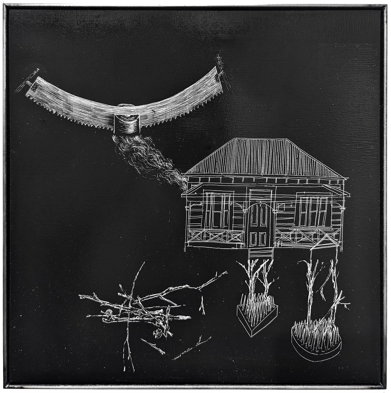 Pic-esque-tur, 2025, Acrylic on Board and Steel, 305x305mm