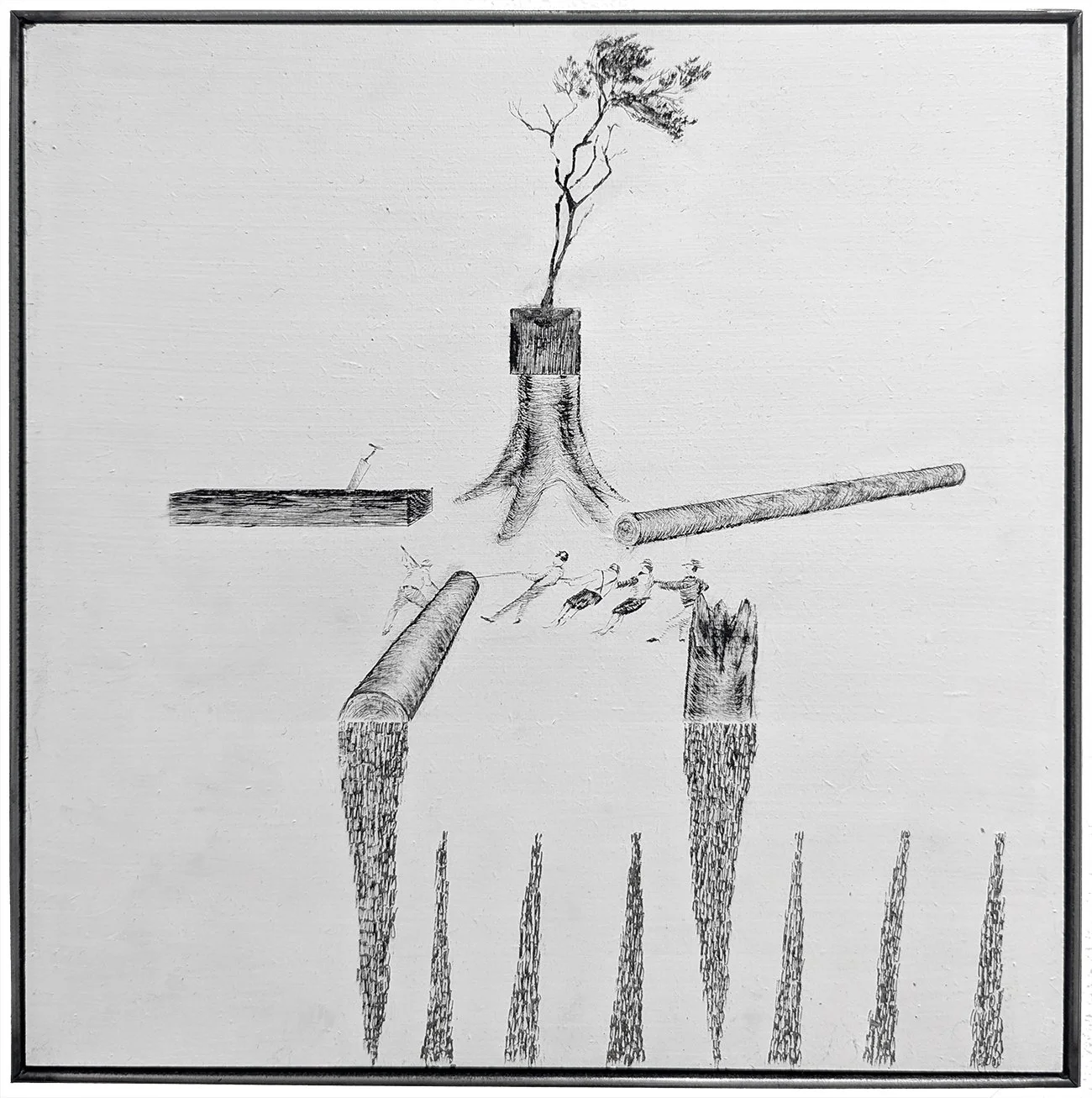 Tur-esque-pic, 2025, Acrylic on Board and Steel, 305x305mm