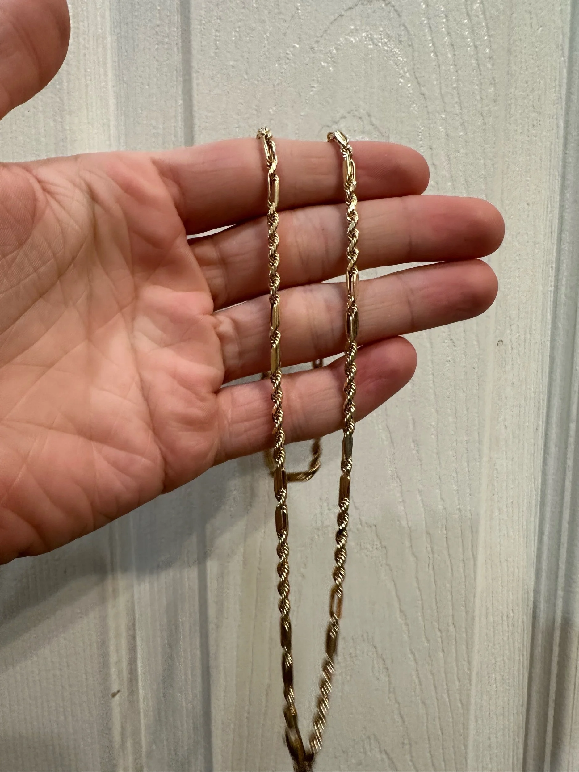 10k Figaro Rope Chain 22”