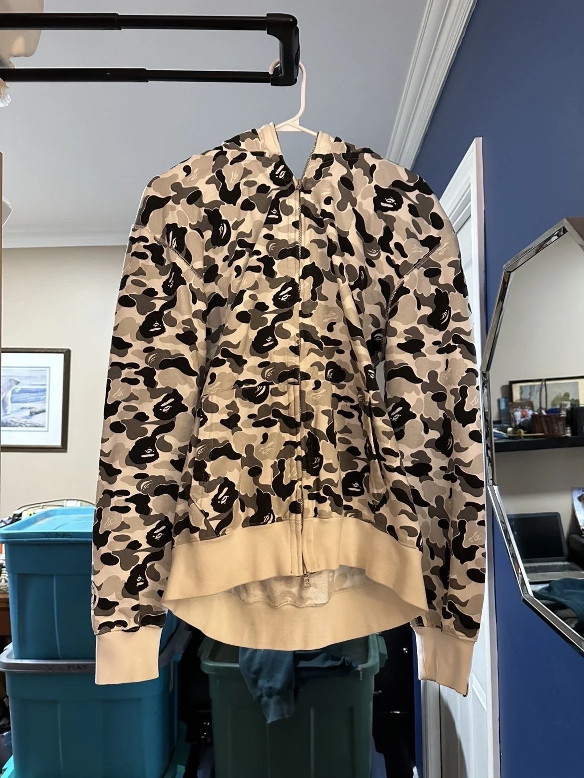 BAPE ABC Camo Double Shark Full Zip Hoodie 'Grey'