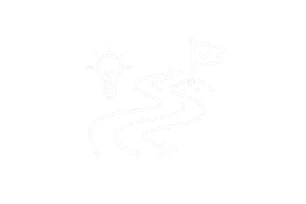 Target with an arrow hitting the bullseye on a black background.