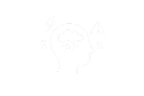 A white illustration of a pill bottle with a medical cross on its label.