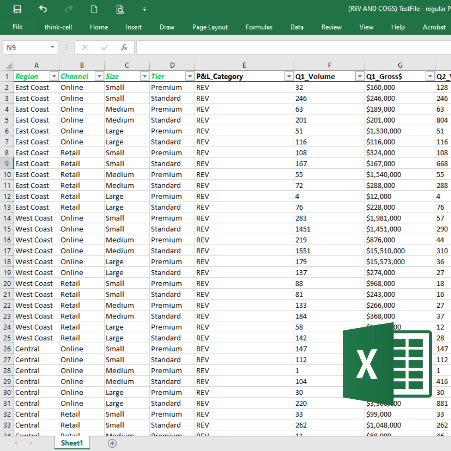 Sample Excel upload file showing ease of integration