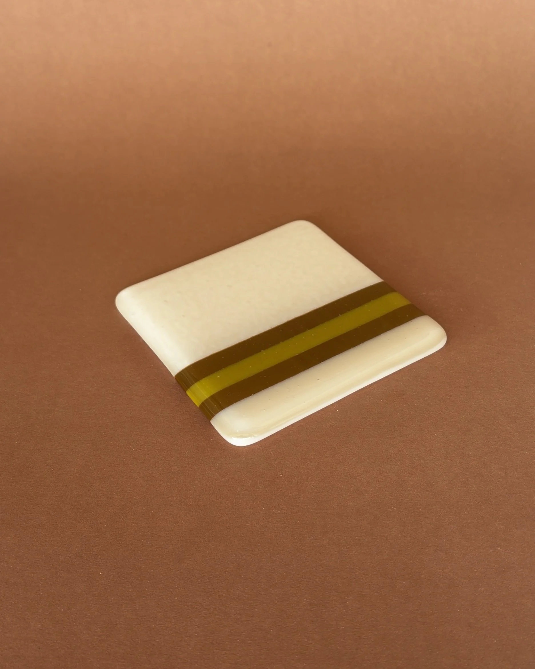 Single Racing Stripe Coaster - Marzipan, Chocolate & Olive